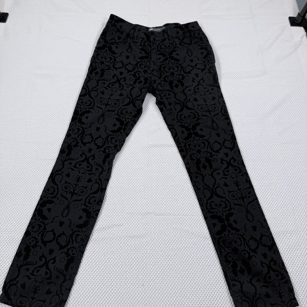 Levi's Womens Mid Rise Skinny Jeans W28 L32 Black Flocked Owl Floral Pattern